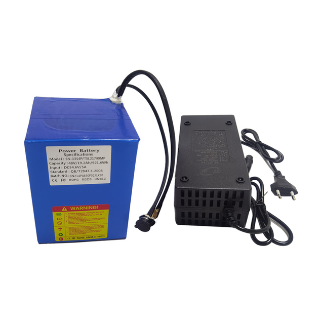 Electric Bicycle Ebike Motorcycle Bike Scooter Battery 13S4P 48V 20ah Lithium Ion Battery With 48V 5A Charger