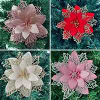 Décorations de Noël Fleurs artificielles Ananas Tissu floqué Poudre Style nordique Guirlande de Noël Arbre de Noël Fabriqué en usine 6 pouces