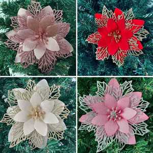 Décorations de Noël Fleurs artificielles Ananas Tissu floqué Poudre Style nordique Guirlande de Noël Arbre de Noël Fabriqué en usine 6 pouces - Product Image 3