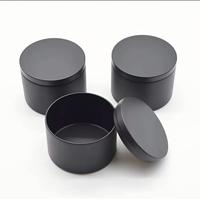 Contenitore rotondo in banda stagnata nera opaca da 4 once per candele, biscotti al cioccolato e zucchero, snack con coperchio a scorrimento