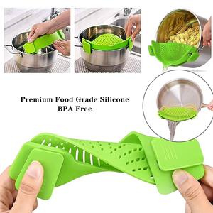 Wholesale Silicone Clip-On Pasta Strainer for Pots & <b>Pans</b>, Heat Resistant Colander Vegetables Noodles, Cooking Kitchen Gadgets - Product Image 3