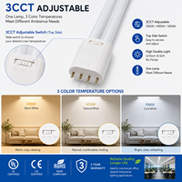 Lampe LED PLL 2G11 à haute efficacité 9W 15W 18W 23W avec diffuseur laiteux, émission à 360 degrés >120lm/W, homologuée UL CE RoHS