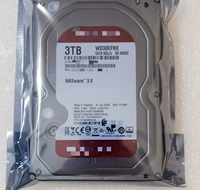قرص صلب جديد WD30EFRX سعة 3 تيرابايت من سلسلة Red Plus للاستخدام المكتبي والتخزين الشبكي الداخلي، بسرعة دوران 5400 دورة في الدقيقة، واجهة SATA 6 جيجابت/ثانية، ذاكرة تخزين مؤقت 64 ميجابايت، مقاس 3.5 بوصة