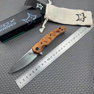 Cuchillo de Caza FOX 308 de Acero Inoxidable de Alta Calidad, Personalizable OEM, para Supervivencia al Aire Libre, con Mango de Madera de Hierro del Desierto, Industrial - Product Image 3