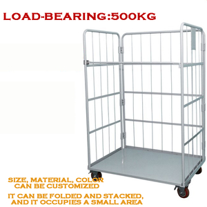 Trường hợp Carter OEM thép mạ kẽm hộp cuộn <span class=keywords><strong>container</strong></span> ráp dây lưới gấp xe đẩy giỏ hàng cho lưu trữ - Product Image 3
