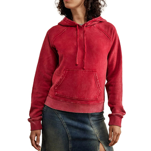 Sweat à capuche oversize en molleton délavé pour femme, impression personnalisée, logo sur le devant, patchwork, design délavé, 100% coton, séchage rapide - Product Image 6