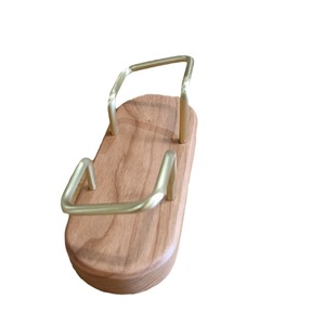 Walnut Wood Brass Business Card Holder 12x5x5.3cm Geometric Design For <b>Desk</b> Organization - Product Image 5