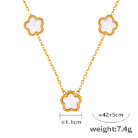 Kalung Choker Gelang Stud Bunga Plum Geometris Baja Anti Karat Tahan Air