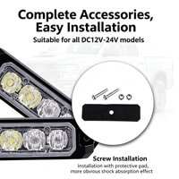 Feux de signalisation d'avertissement à LED 12W, 16 modes stroboscopiques, pour montage latéral sur camion, boîtier en alliage d'aluminium, multicolores, clignotants d'urgence