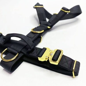 Ensemble de harnais pour chien en nylon personnalisé de qualité supérieure, rembourrage en mousse, collier de dressage tactique pour chien, laisse, boucle en métal avec poignée - Product Image 3