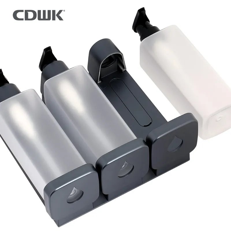 CDWK triple liquid hand hotel plastic bathroom dispenser soap liquid dispenser shower soap dispenser