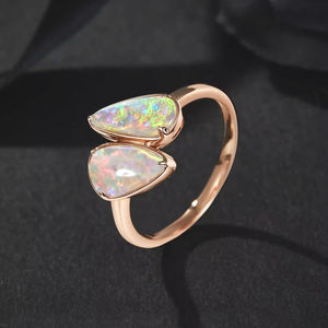 แหวนโอปอลสีขาวชุบทองคำเหลือง ประดับบนเงินแท้ 925 - Product Image 5