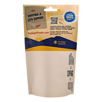 Sacs en papier kraft brun personnalisés pour aliments, livraison à domicile, sachets debout avec fermeture éclair, emballage avec fenêtre transparente pour imprimante, doypack