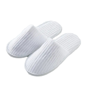 Chaussons d'hôtel jetables unisexes portables pour invités de spa, doux, blancs, à bout fermé, en polaire corail, pour chambres d'hôtel - Fabrication sur mesure - Product Image 1