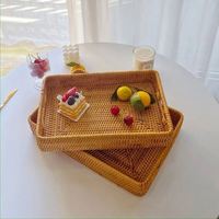 Panier en osier noir pour le rangement, boîte cadeau tissée de style campagnard, panier mural en rotin, pique-nique pour 6 personnes, vintage, vêtements