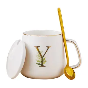 Mug Keramik Rumah dengan Tutup dan Set Hadiah Penghangat Cangkir Kopi USB Logo Kustom