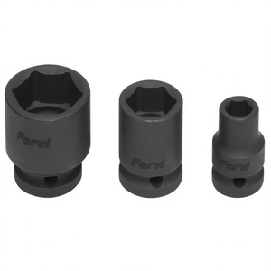 Jeu de clés à douille à chocs Fervi, 3 pièces, métriques, à embout hexagonal - Product Image 2