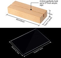 Socle de cartes en acrylique transparent 5x7 pouces, pour affichage de nombres, porte-panneau en bois