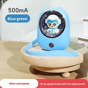 Mini ventilateur USB portable, rechargeable, à trois vitesses, avec contrôle par bouton, design dessin animé, pour extérieur, mignon, en forme d'animal, chauffe-mains électrique - Product Image 4