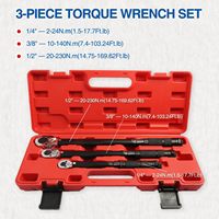 3Pcs 1/4 3/8 1/2 Jeu de clés dynamométriques préréglées à double direction réglable 2-24nm 10-140nm 20-230nm pour l'entretien de vélo Moto voiture