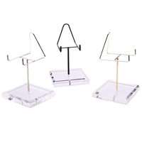 Fournitures d'usine support de fond en métal pliable à bas prix support d'affichage en pierre de cristal support minéral efficace