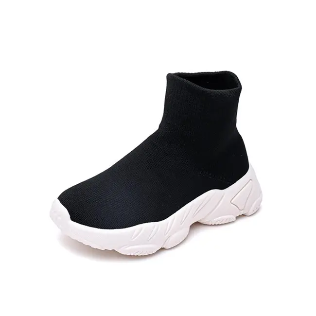 High Top Children Black White Children's Casual Girls Boys Simple Socks Sneakers School Shoes Kids