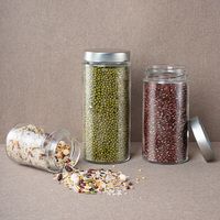 Bocaux en verre transparents pour miel et cornichons, avec couvercle métallique, contenances variées (75ml, 100ml, 150ml, 200ml, 220ml, 250ml, 500ml, 750ml, 1000ml)