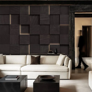 Papier peint mural en tissu 3D en relief imitation bois, sans couture, personnalisé, pour salon, fond de canapé, hôtel, villa, décoration - Product Image 3