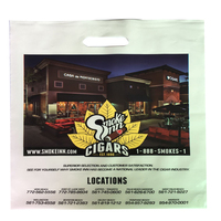Sacs de courses en plastique PE à soufflets latéraux, poignées découpées, résistants à l'humidité, logo personnalisable, impression sérigraphique et héliogravure, haute qualité