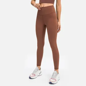 Harga terbaik pakaian yoga logo kustom pabrik grosir celana wanita legging yoga pinggang tinggi