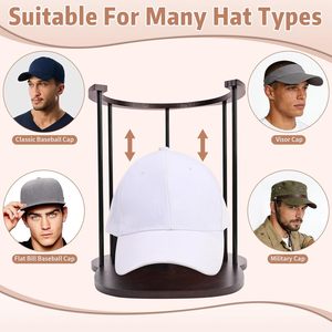 U Shaped Baseball Cap Organizer Walnut Color <b>Standing</b> <b>Hat</b> Rack For Clothing Storage Durable Design - Product Image 3