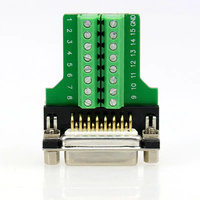 Connecteur Db15 D-SUB 15 broches mâle femelle, prise vers bornes de dérivation RS485, connecteurs sans soudure, câbles