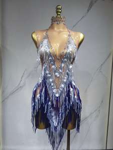 Costume de danse latine à franges dégradées Iris, robe de performance de talent, costume de performance de bal - Product Image 5