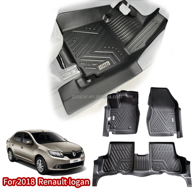 Wholesale High Quality Luxury 7D Deep Dish Matting TPE Car Floor Trunk Mat Cargo Liner for Renault Logan 2018 Accessories