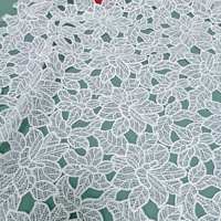 Tissu de robe de mariée en soie de lait brodé ajouré soluble dans l'eau, motif floral classique, largeur 150 cm