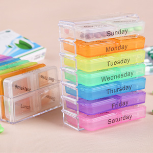 7 Days Plastic Pill Organizer Portable Removable Pill Box Weekly Drawer Pill Box