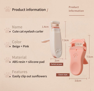 Recourbe-cils professionnel à griffes de chat pour femmes, outil de maquillage de longue durée, modèles mignons, s'adapte à toutes les formes de cils, 2 pièces - Product Image 6