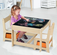 Table et chaises sensorielles Montessori modernes pour enfants Table d'activités avec boîte de rangement