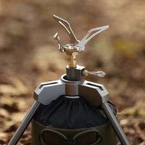 Mini réchaud à gaz tout-en-un compact et portable pour la cuisson en extérieur, brûleur avec valve réglable, support stable, flamme bleue intense - Product Image 4