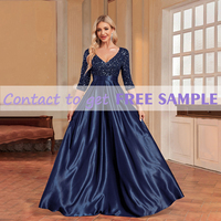 TEENYEE modeste femmes manches courtes robe trapèze formelle nouveau faux deux pièces mère de la mariée robes robe de soirée
