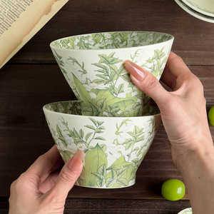 ชุดจานชามเซรามิกหรูหราสไตล์วินเทจลายกล้วยไม้เบลล์ สามารถใช้สำหรับเส้นก๋วยเตี๋ยว อาหารเช้า ซุป และข้าวได้ - Product Image 2