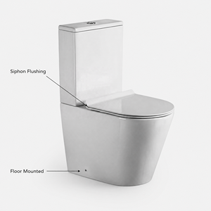 WC mural en céramique deux pièces à double chasse, à siphon, économie <span class=keywords><strong>d</strong></span>'<span class=keywords><strong>eau</strong></span>, facile à nettoyer, pour salle de bain - Vente en gros - Product Image 3
