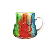 Meilleure vente transfrontalière : Tasse à café créative en verre peinte par pulvérisation, en forme de guitare, résistante à la chaleur, pour la décoration intérieure