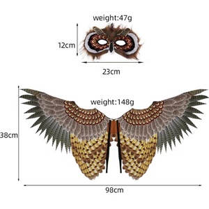 Bambini <span class=keywords><strong>ali</strong></span> di uccello Costume gufo maschera di piume gufo <span class=keywords><strong>ali</strong></span> d'<span class=keywords><strong>aquila</strong></span> per Halloween Cosplay Photo Prop - Product Image 3