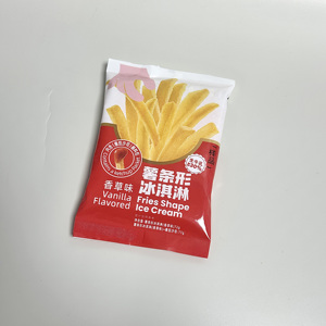 フレンチフライ型アイスクリーム、すぐに食べられる、ユニークなデザイン、チョコレート風味、スナックバッグ包装、ハラール認証済み - Product Image 2