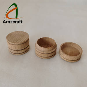 Wholesale Solid Beech <b>Wood</b> Engagement Jewelry Box Pocket-Size with Laser Engraved Logo and Mini <b>Ring</b> Pots - Product Image 3