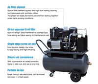 Vente directe d'usine, compresseur à vis Luowei 7,5HP 8-10bar 200L, mini compresseur d'air à vis portable intégré pour la réparation automobile