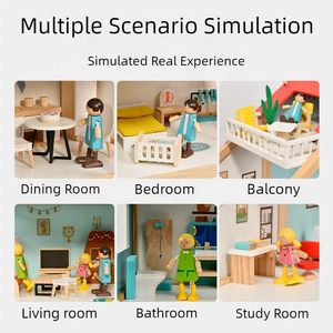 Casa <span class=keywords><strong>de</strong></span> <span class=keywords><strong>Muñecas</strong></span> <span class=keywords><strong>de</strong></span> Madera, Casa <span class=keywords><strong>de</strong></span> <span class=keywords><strong>Muñecas</strong></span> DIY para Jugar <span class=keywords><strong>con</strong></span> Accesorios <span class=keywords><strong>de</strong></span> Muebles, Elevador Funcional, Regalo Creativo para Niños a Partir <span class=keywords><strong>de</strong></span> 3 Años - Product Image 4