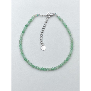 Pulsera de Cuarzo Verde Fresa, Joyería Delicada con Piedras Preciosas, Cuentas Microfacetadas, Pulsera de Cristal, Joyería Minimalista, Pequeñas Piedras Preciosas - Product Image 1