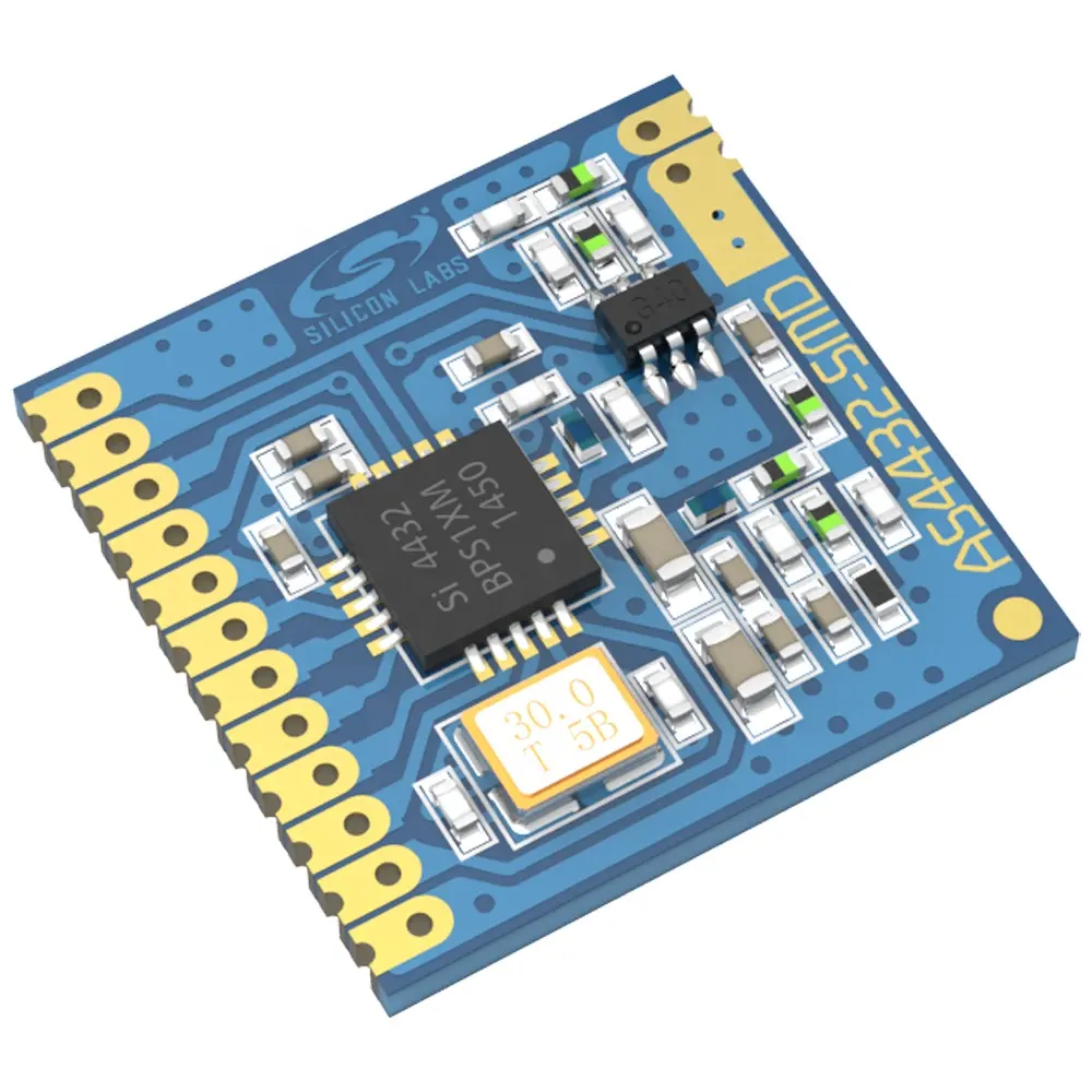 Módulo inalámbrico RF de bajo consumo de energía, receptor transmisor estable SI4432 SMD 20dBm, 434MHz